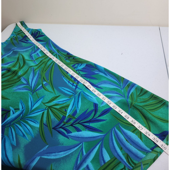 NWT Vtg Leslie Belle Shell buttons Green Blue Botanical Dress & Shirt Size 8 - Picture 5 of 16